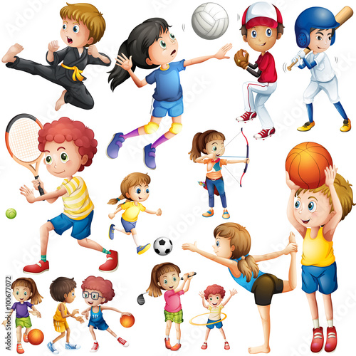 Children doing different kind of sports