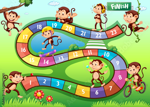 Boardgame with monkeys in different actions