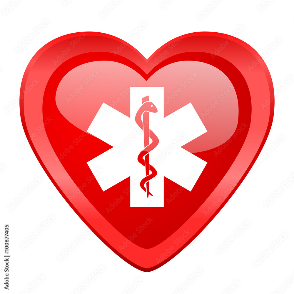 emergency red heart valentine glossy web icon emergency red heart valentine glossy web icon