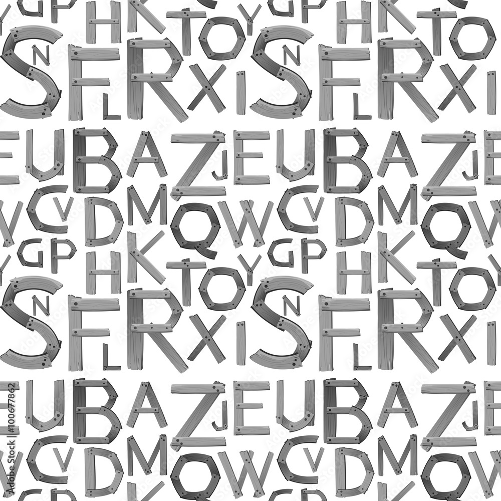 Seamless gray English alphabets