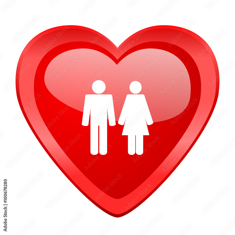 couple red heart valentine glossy web icon couple red heart valentine glossy web icon