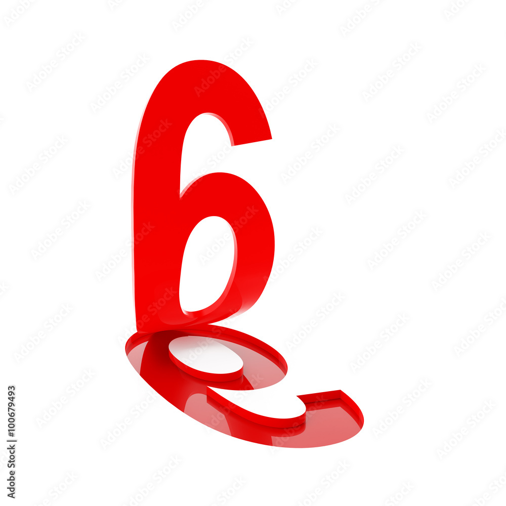 Number six, 3d render Number six, 3d render
