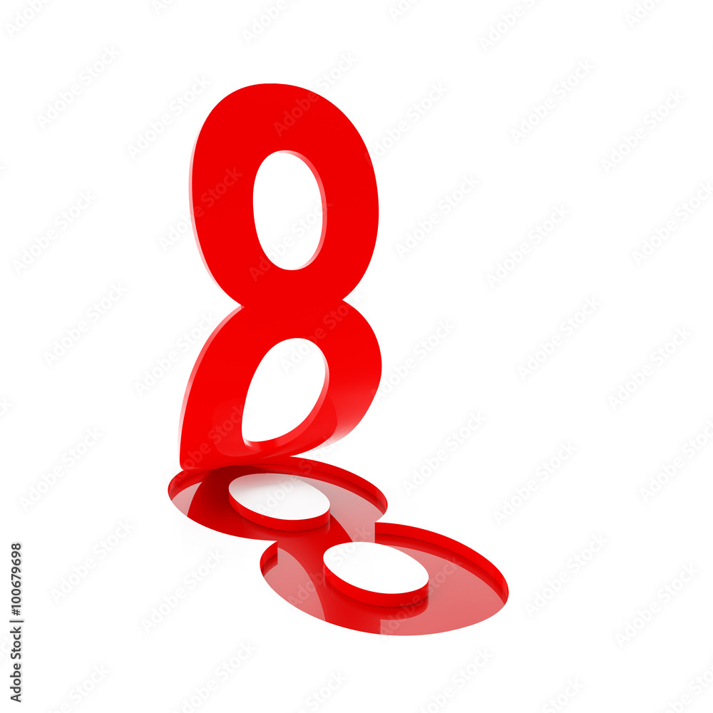 Number eight, 3d render Number eight, 3d render