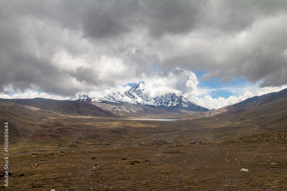 Peak of Huayna Potosi in Cordillera Royal mountain range, Bolivia Peak of Huayna Potosi in Cordillera Royal mountain range, Bolivia