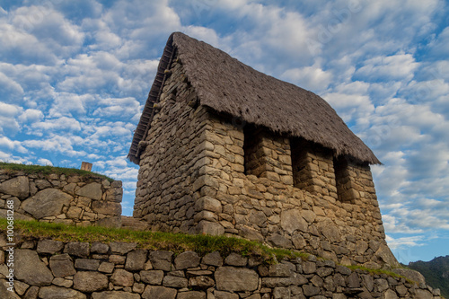 Building called guardhouse at Machu Picchu ruins, Peru