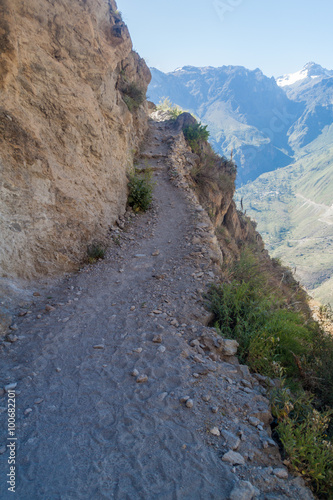 Trekking trail in Colca canyon, Peru