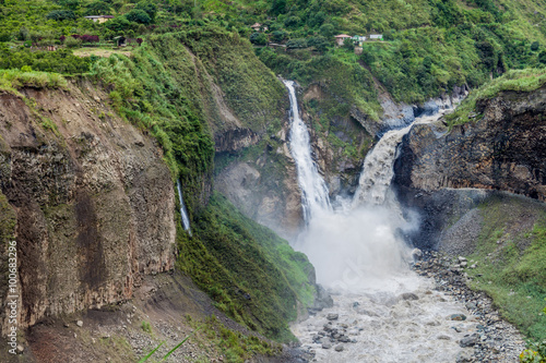 Agoyan falls on river Pastaza in Ecuador