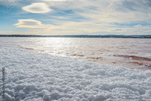 Salt lake  called La Lagunas de la Mata. Torrevieja. Spain