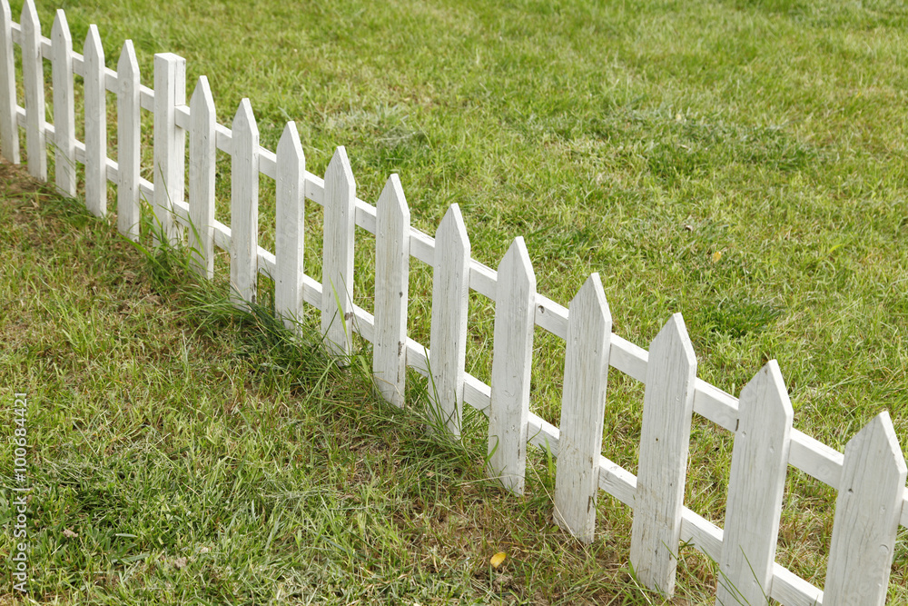 The lawn wooden fence The lawn wooden fence