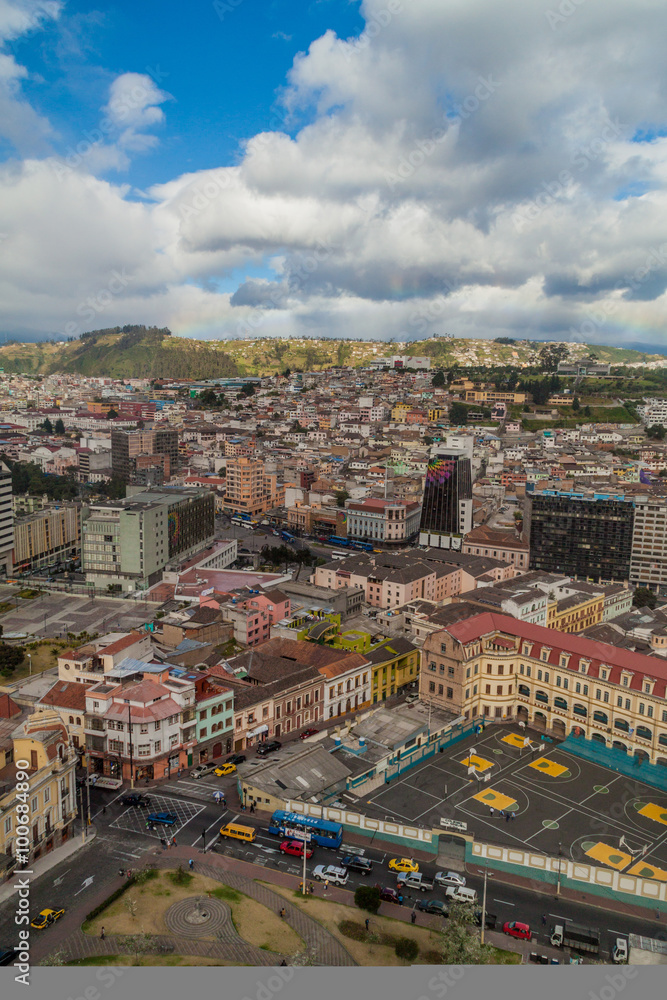 Obraz premium Aerial view of Quito, capital of Ecuador