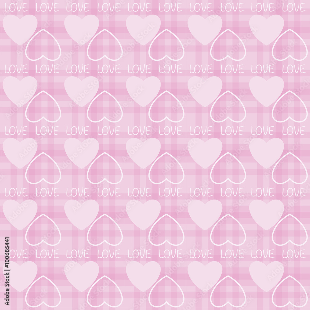 Heart shape love valentine's day seamless pattern. Endless texture with hearts in pink and white. vector illustration. For invitations, scrapbooking, cards, posters. pattern swatches included in file. Heart shape love valentine's day seamless pattern. Endless texture with hearts in pink and white. vector illustration. For invitations, scrapbooking, cards, posters. pattern swatches included in file.