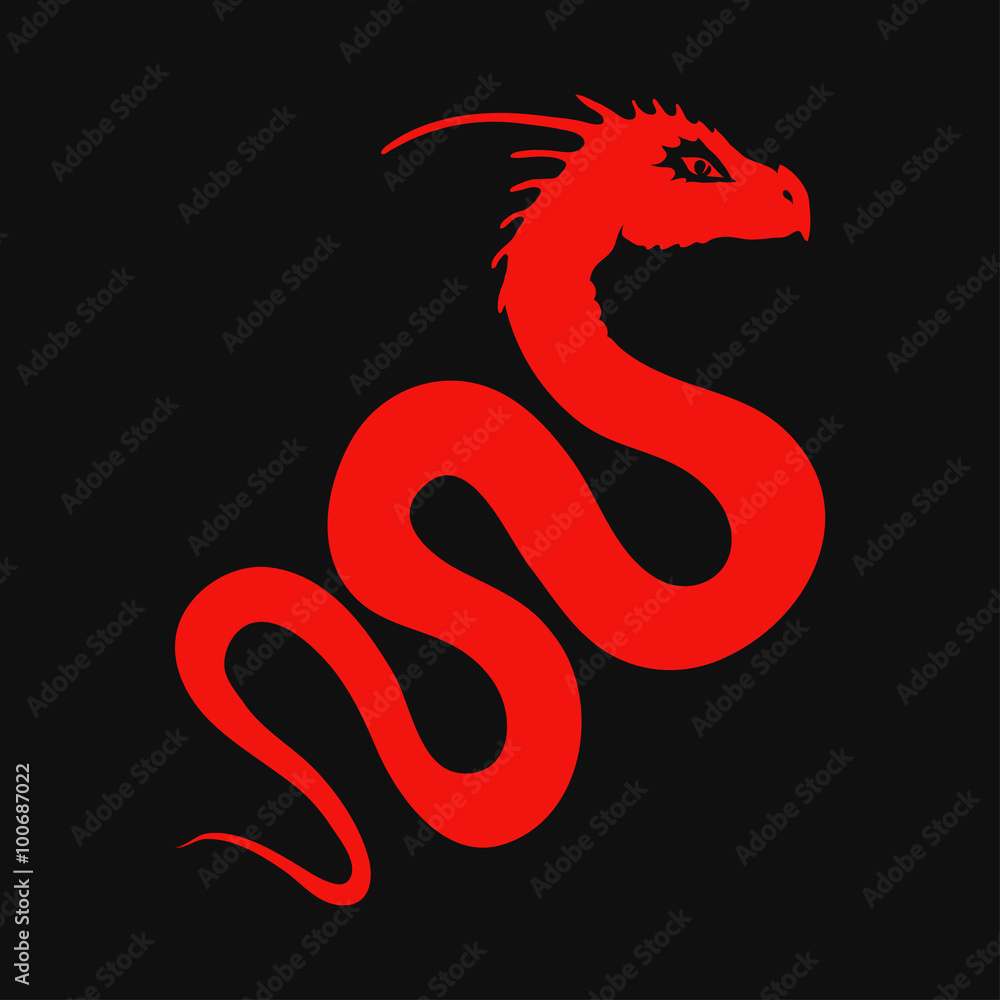 Obraz premium red dragon logo
