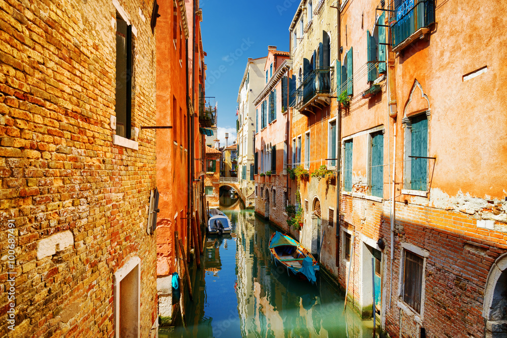 View of the Rio Terra Secondo Canal in Venice, Italy