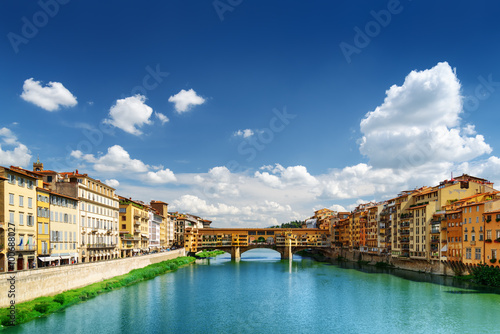 Medieval bridge Ponte Vecchio and the Arno River in Florence