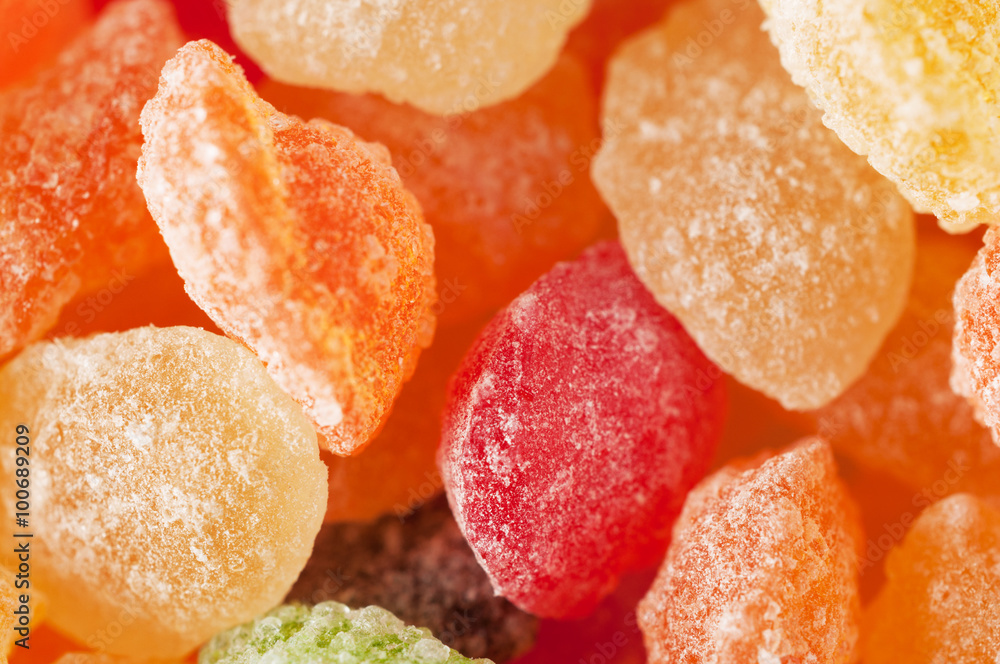 Sugar candies in different colors Sugar candies in different colors