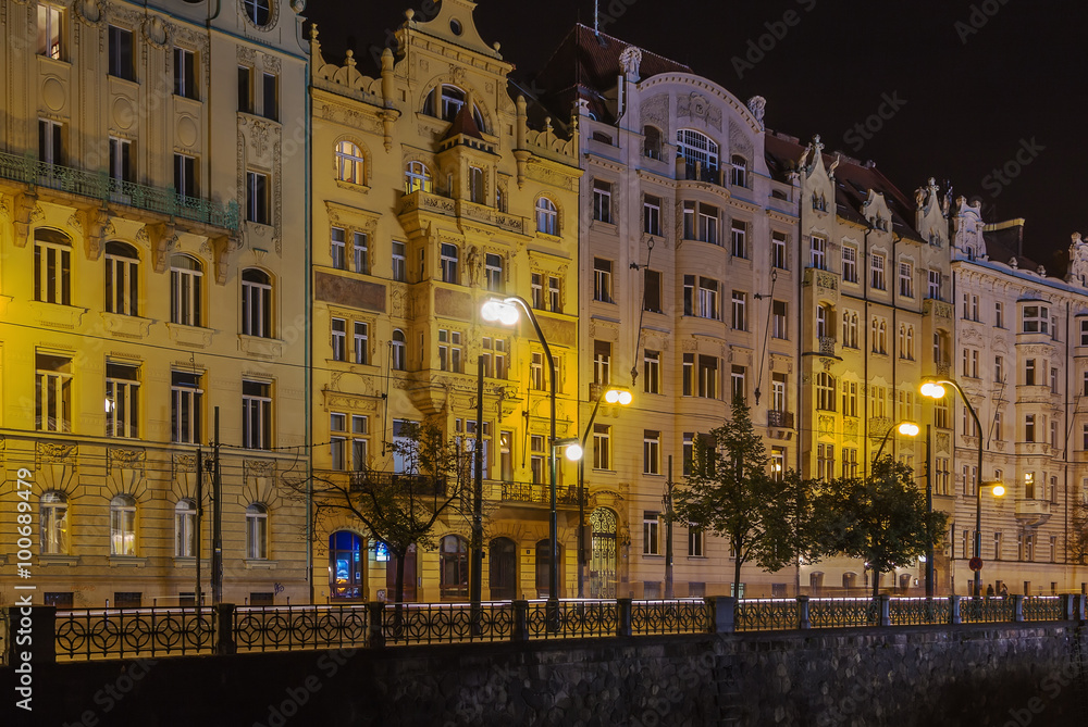 embankment of the Vltava river, Prague
