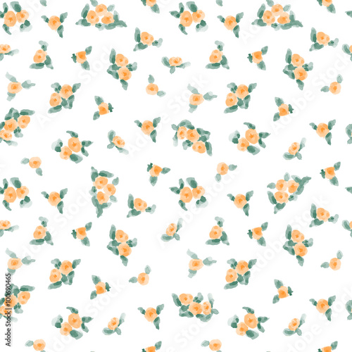 cute watercolor flowers seamless textile pattern. vector illustration © antalogiya