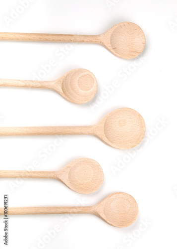 Wooden spoon isolated on white 