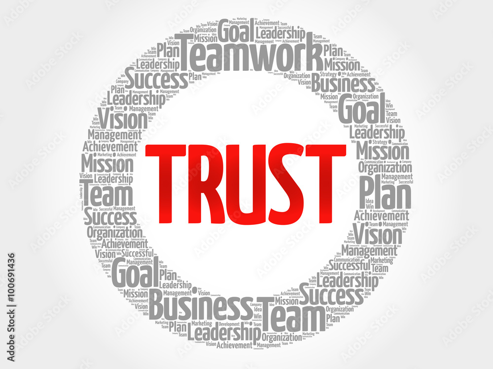 Trust circle word cloud, business concept Trust circle word cloud, business concept