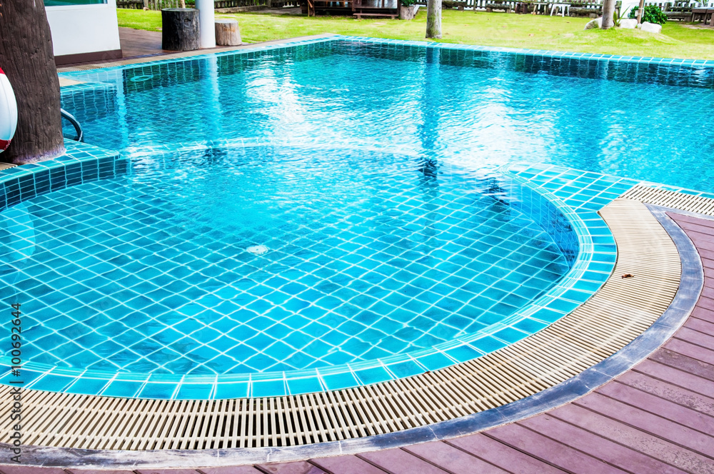 Swimming pool with view garden