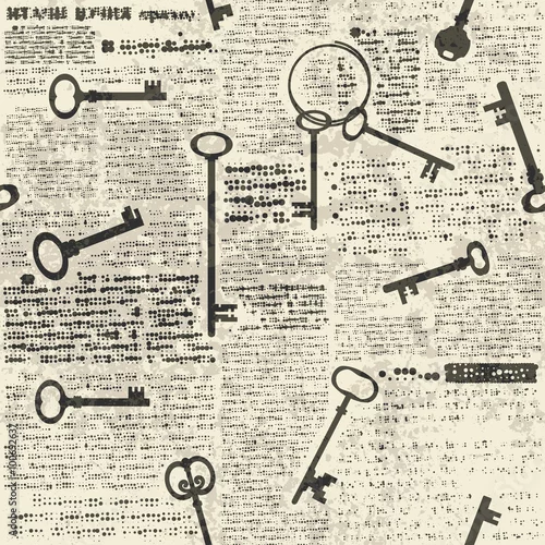 Tapety Imitacja gazety z kluczami
