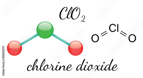 ClO2 chlorine dioxide molecule