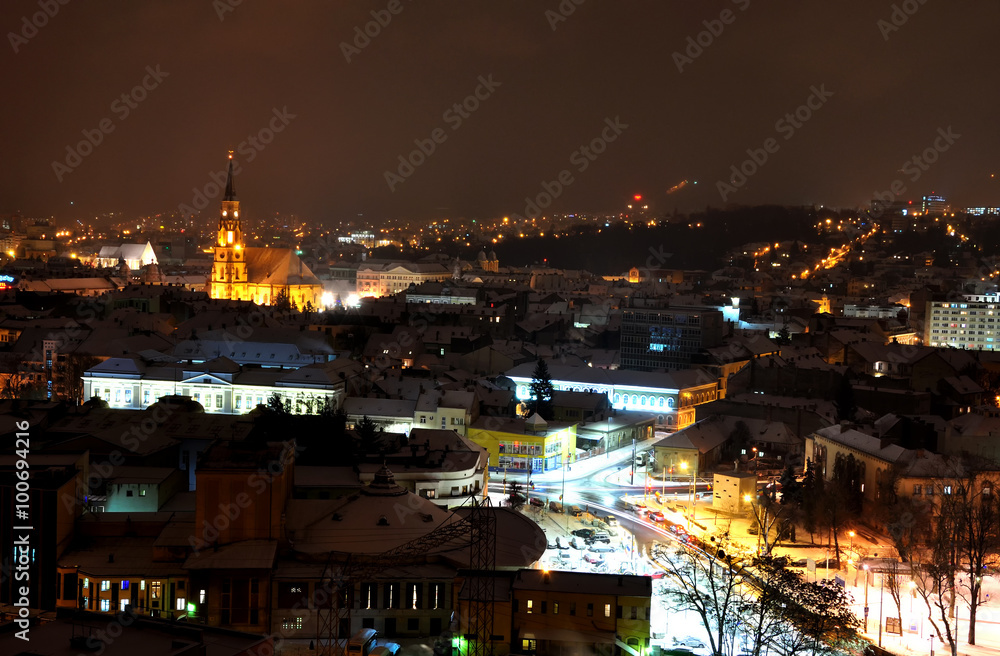 Cluj Napoca city by night