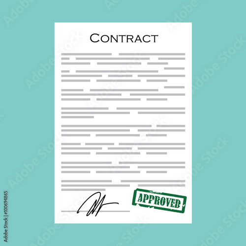 Contract with stamp approved