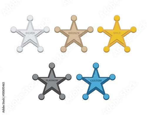 star badges silver, bronze , gold, platinum, custom