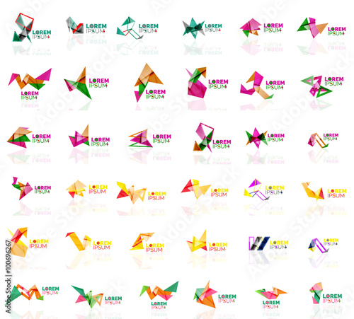 Grow up arrow origami abstract vector logo design template paper creative office icon business company symbol concept