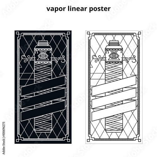 vape poster linear vector
