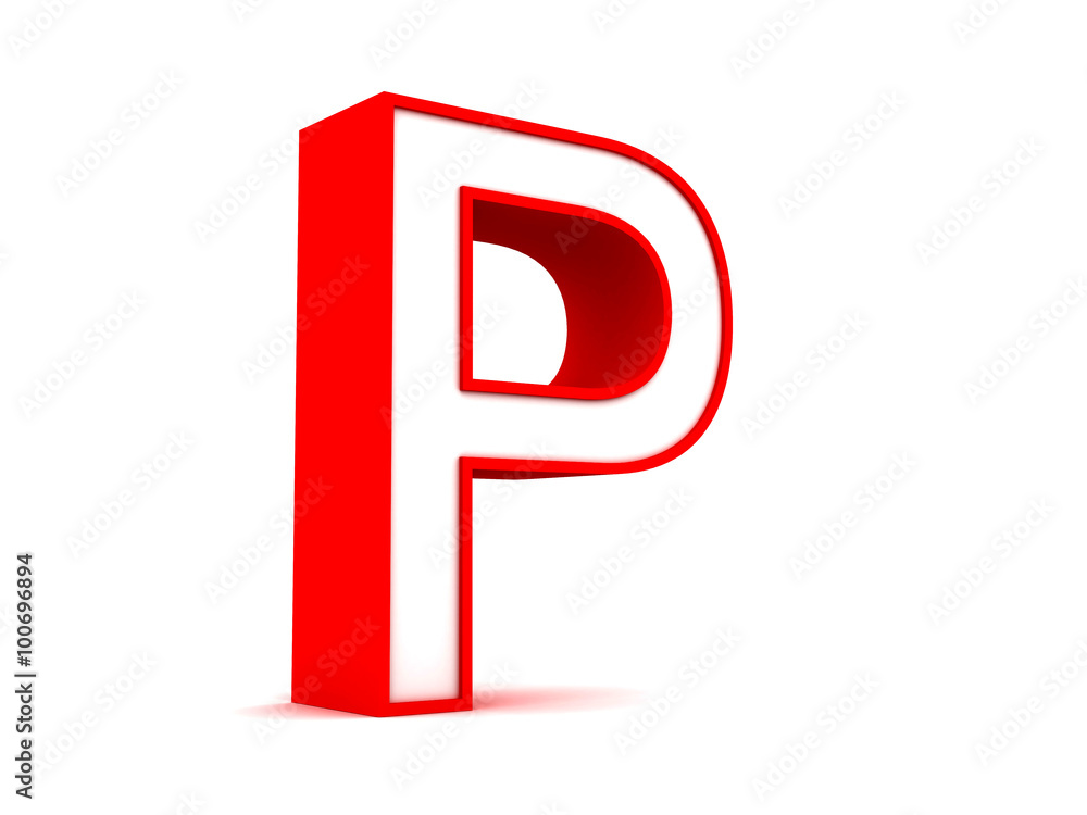 3d letter P from my metal letter collection RED 3d letter P from my metal letter collection RED