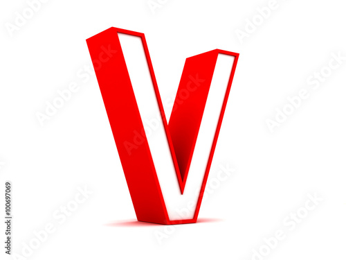 3d letter V from my metal letter collection RED