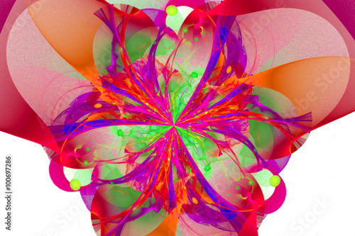 Abstract red flower on white background