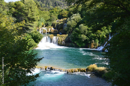 Waterfalls in The Nature Reserve of Krka  Croatia