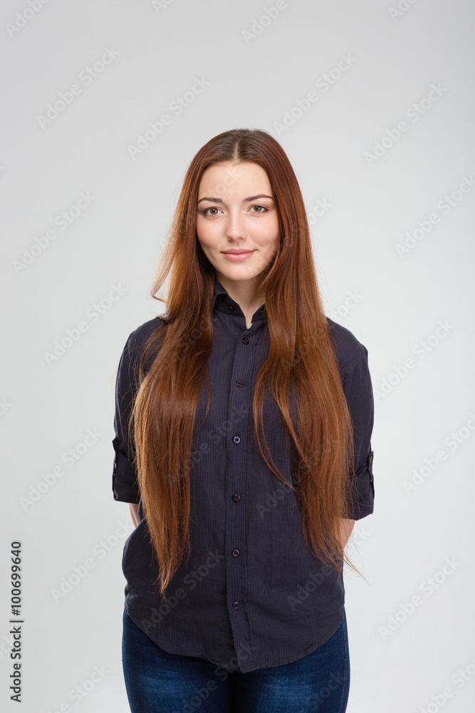 Beautiful smiling young woman with long hair Beautiful smiling young woman with long hair