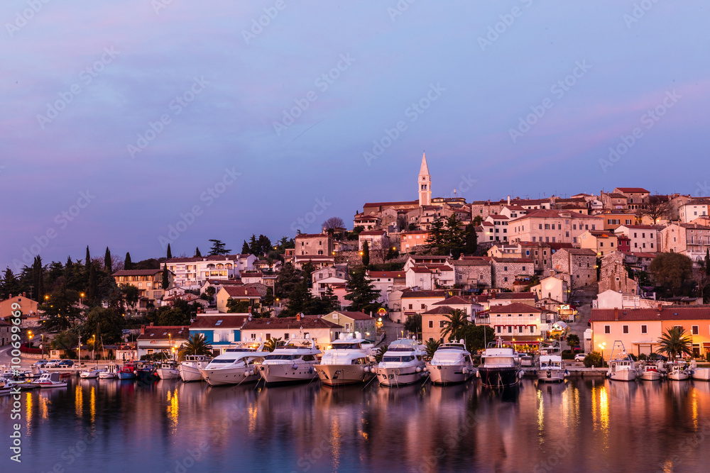Vrsar Port And Village After Sunset-Istria,Croatia