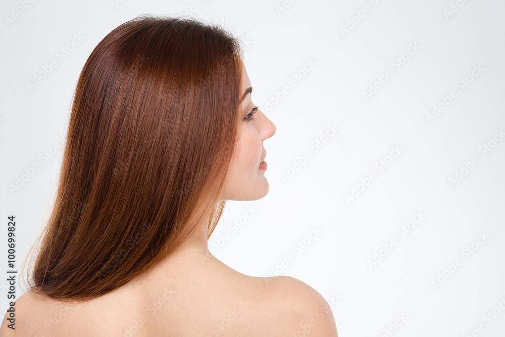 Back view of sensual attractive woman with long healthy hair Back view of sensual attractive woman with long healthy hair