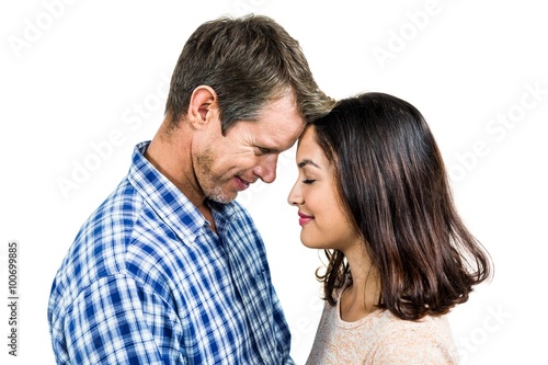 Close-up of romantic couple standing face to face