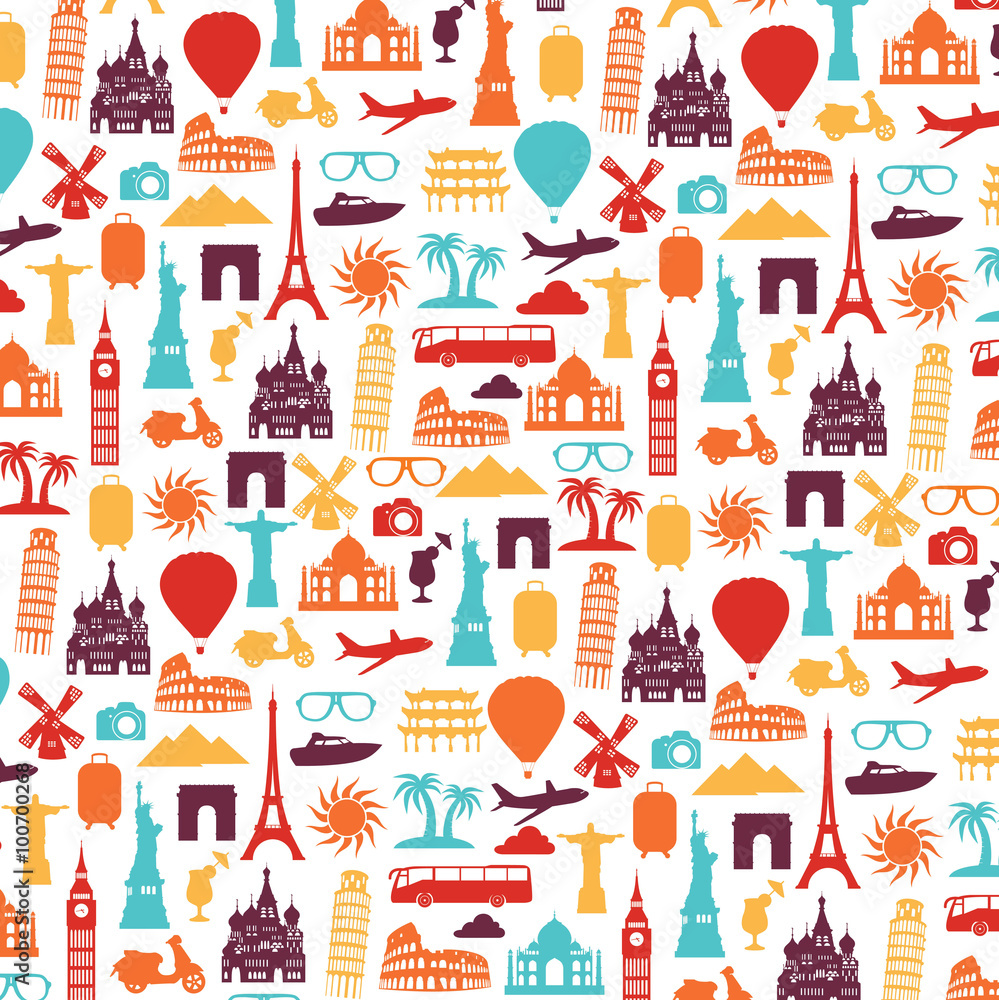 Travel and tourism background. Vector illustration Travel and tourism background. Vector illustration