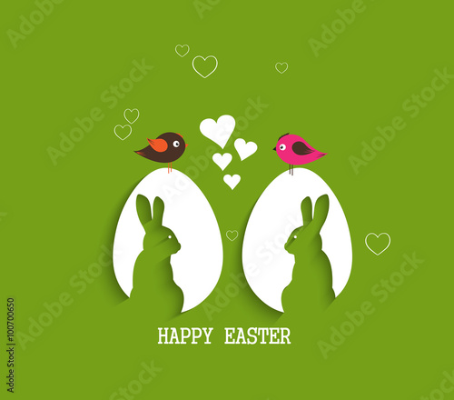 paper egg with shadow Easter card