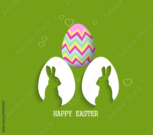 paper egg with shadow Easter card