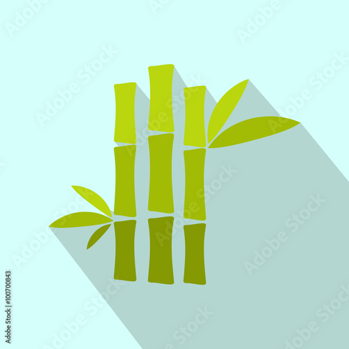 Green bamboo stem flat icon