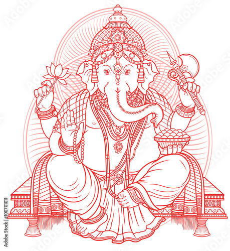 Lord Ganesha outline
