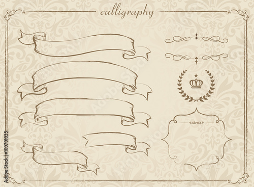 Hand drawn ribbon Vector
