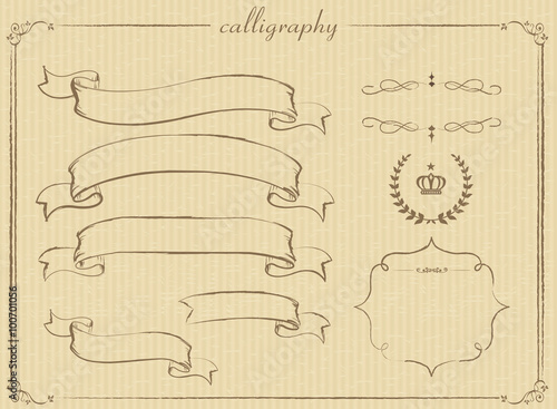 Hand drawn ribbon Vector
