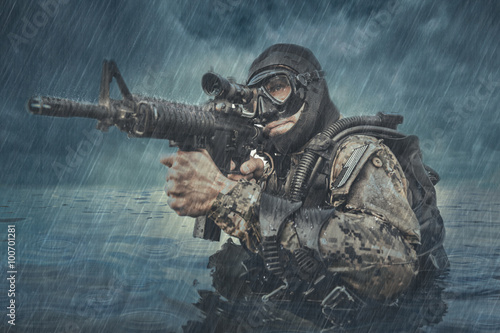 Quadro su tela Navy SEAL frogman