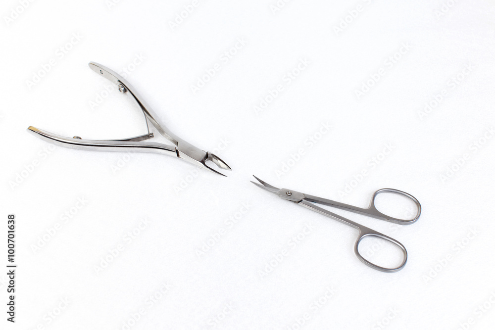 Tools of a manicure set on a white background. Tools of a manicure set on a white background.