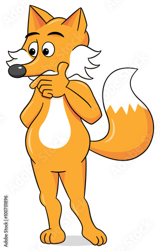 Cartoon Fuchs schaut verwundert 