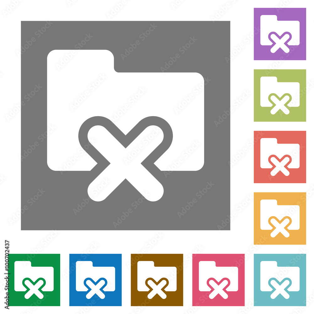 Obraz premium Folder cancel square flat icons